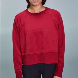 Nike Versa Dri Fit Embossed Crop Sweatshirt Small